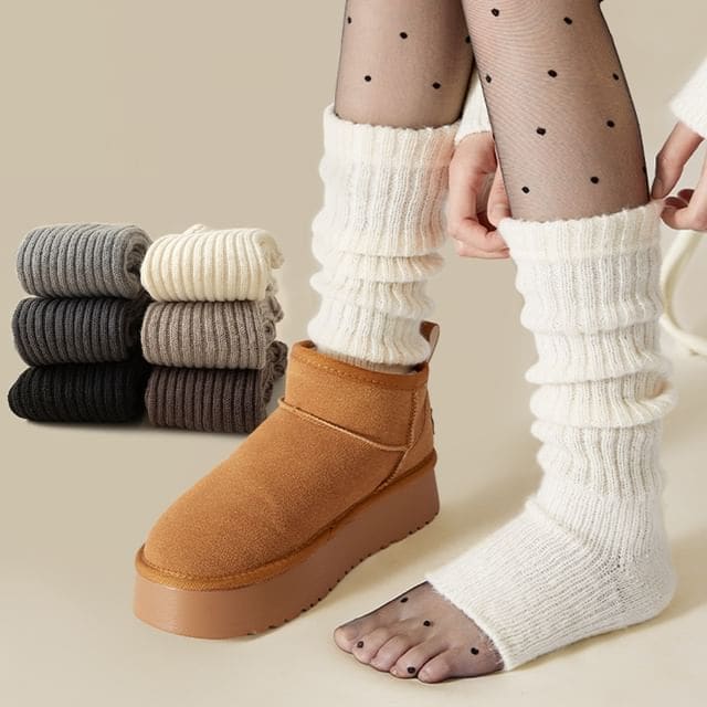 Ribbed Knit Leg Warmers / Set