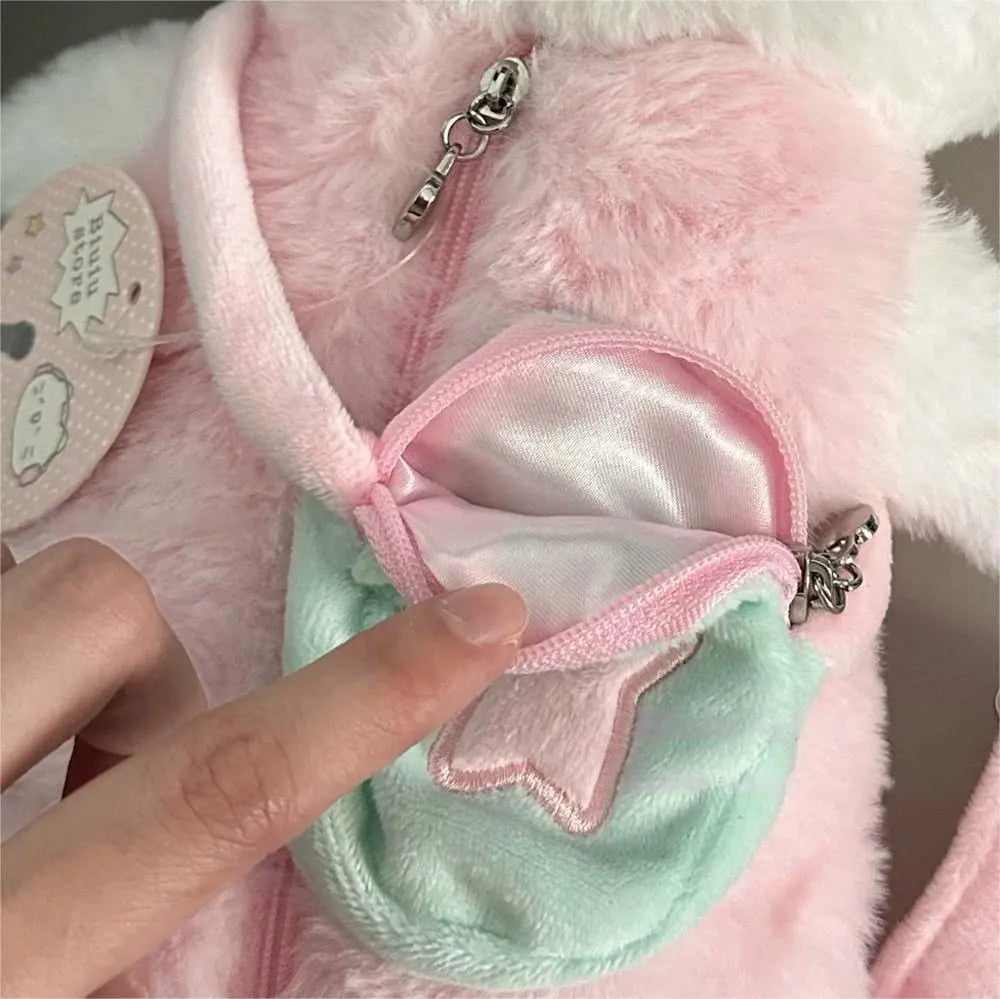 Kawaii Aesthetic Y2K Cute Fairy Plush Ribbit Cat Crossbody Bag MK Kawaii Store