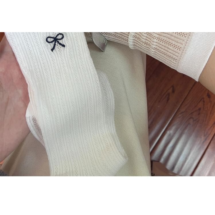 Ribbon Embroidery Socks Set