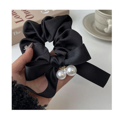 Ribbon Faux Pearl Hair Tie