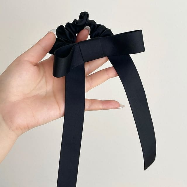 Ribbon Hair Tie - Black / One Size