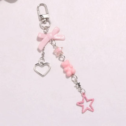 Ribbon Phone Strap / Keychain - Q1487-1 - Key Chain - Pink