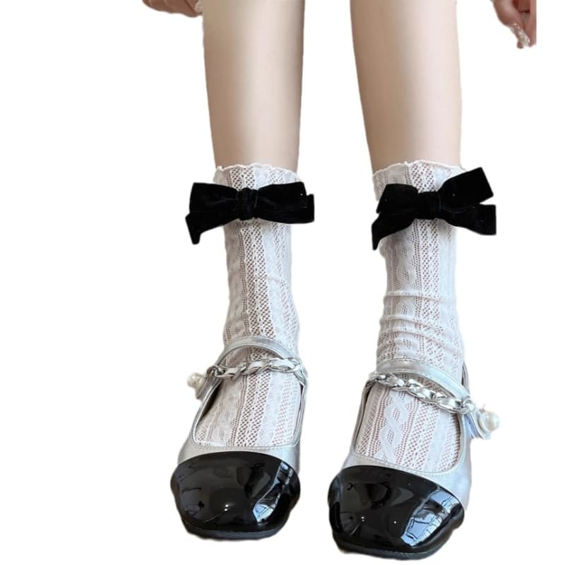 Ribbon Plain Socks