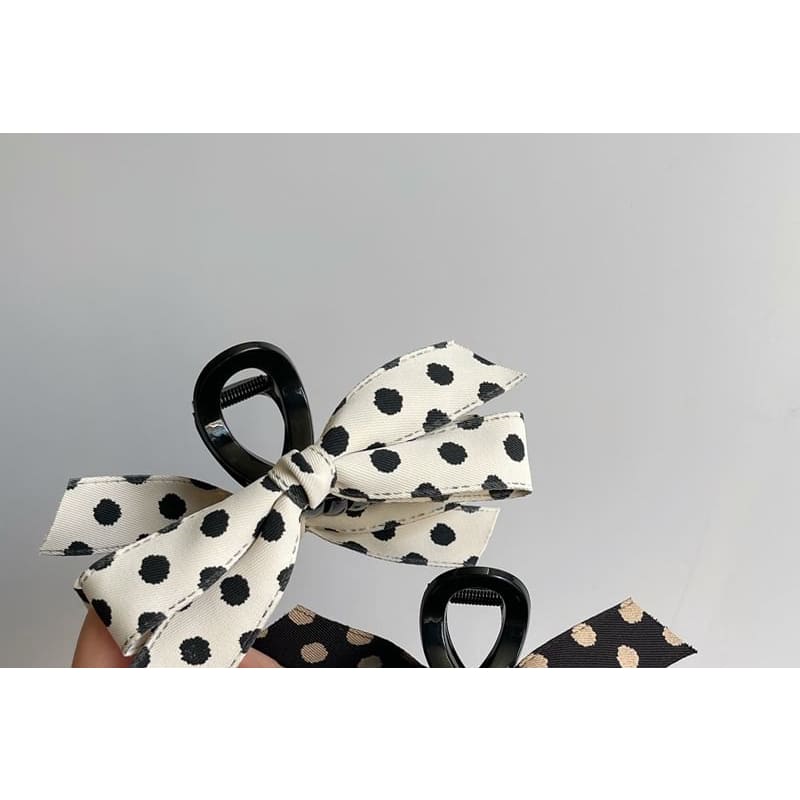 Ribbon Polka Dot Hair Claw Clip