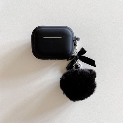 Ribbon Pom Pom AirPods / Pro Earphone Case Skin - Black