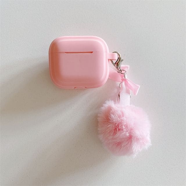 Ribbon Pom Pom AirPods / Pro Earphone Case Skin - Pink