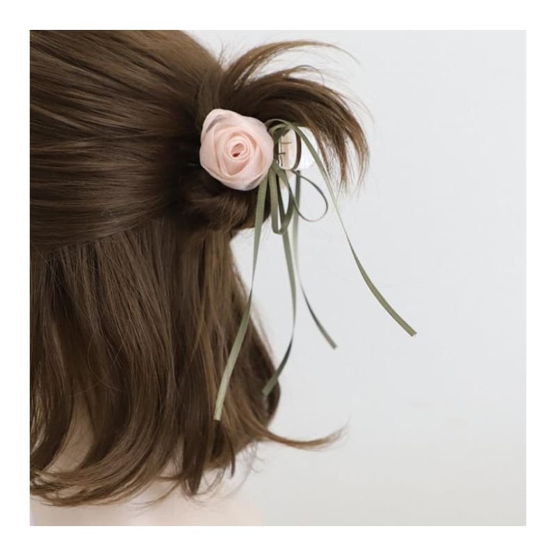 Rose Chiffon Resin Hair Clamp