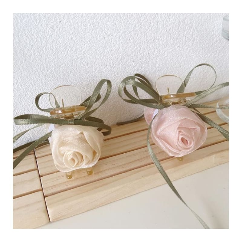 Rose Chiffon Resin Hair Clamp