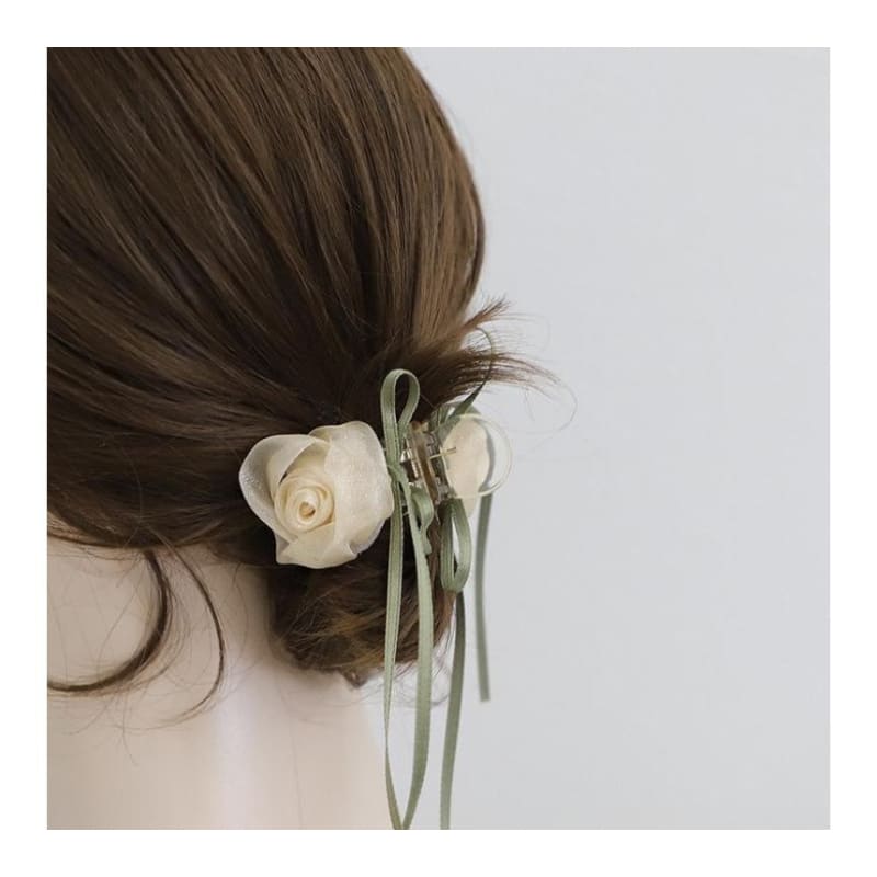 Rose Chiffon Resin Hair Clamp