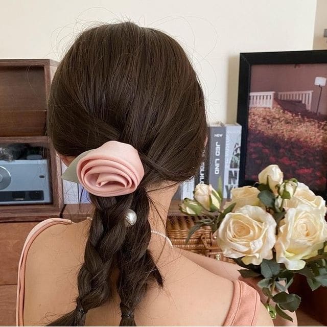 Rose Fabric Hair Tie