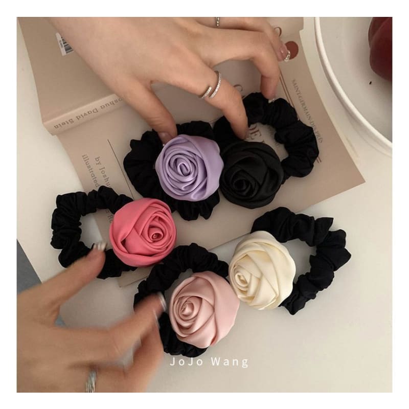 Rose Fabric Scrunchie