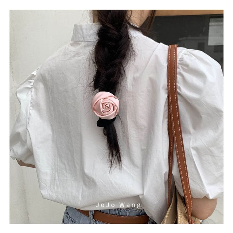 Rose Fabric Scrunchie