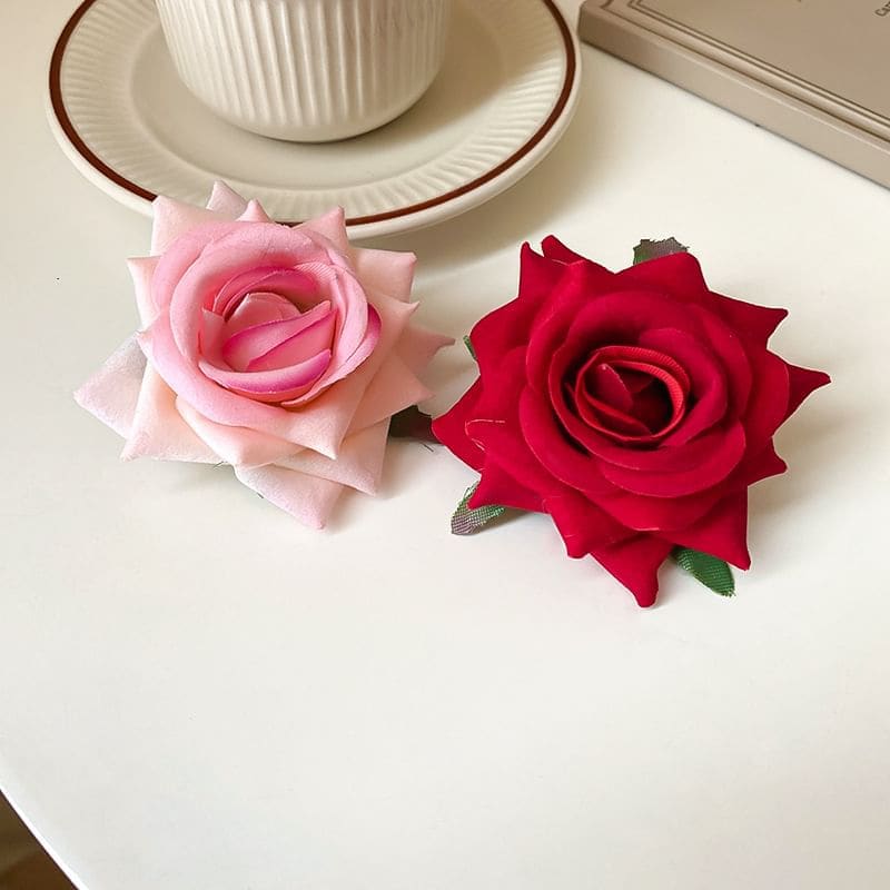 Rose Hair Clip - Hair Clip - Red / One Size