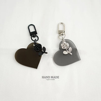 Rose & Heart Key Chain / Bag Charm