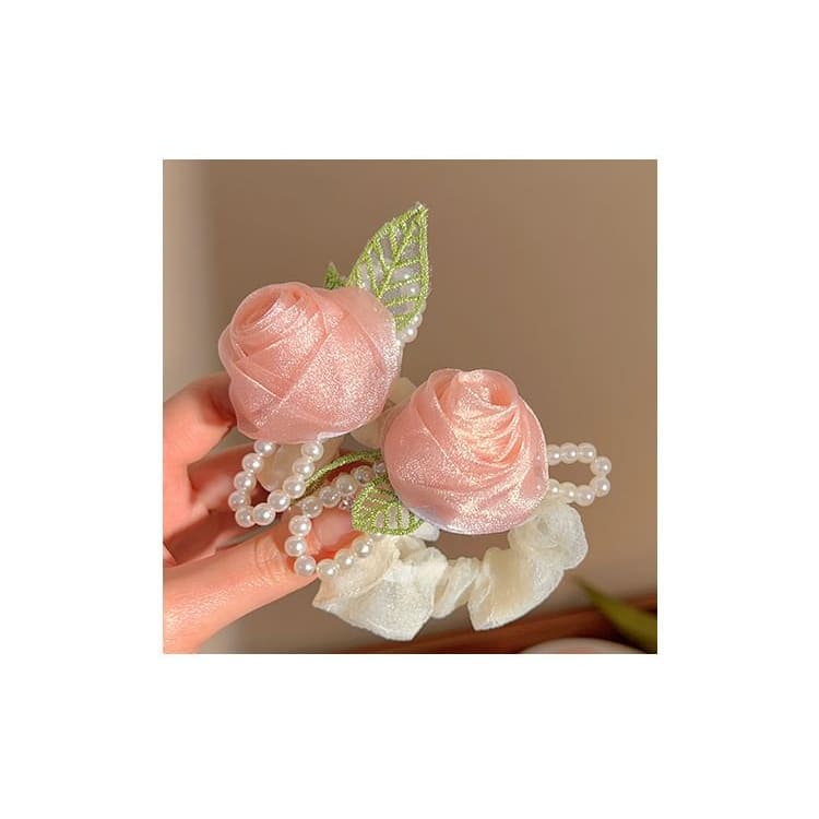 Rose Mesh Scrunchie