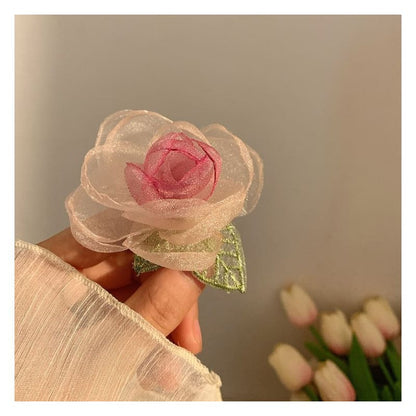 Rose Organza Scrunchie / Hair Clip / Hair Clamp