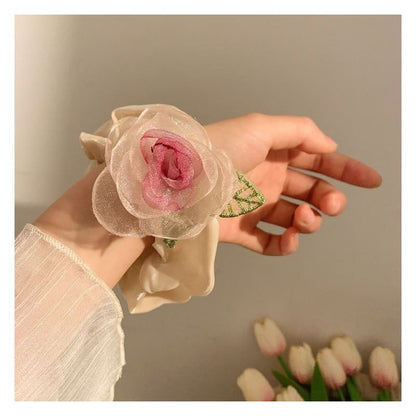 Rose Organza Scrunchie / Hair Clip / Hair Clamp