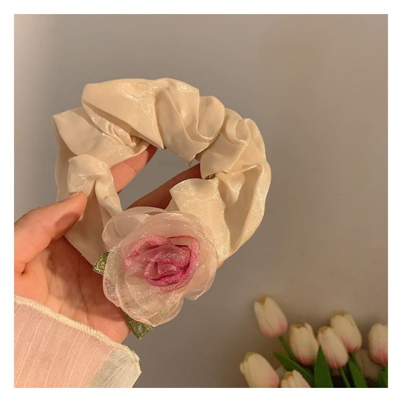 Rose Organza Scrunchie / Hair Clip / Hair Clamp