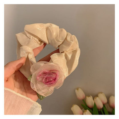 Rose Organza Scrunchie / Hair Clip / Hair Clamp