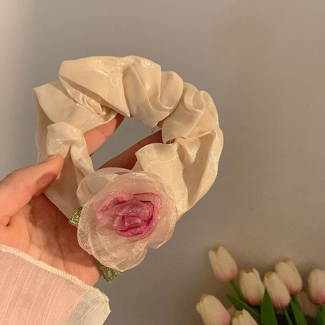 Rose Organza Scrunchie / Hair Clip / Hair Clamp - Hair Tie