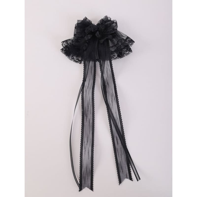 Rosette Design Black Bowknots Lace Hairclips