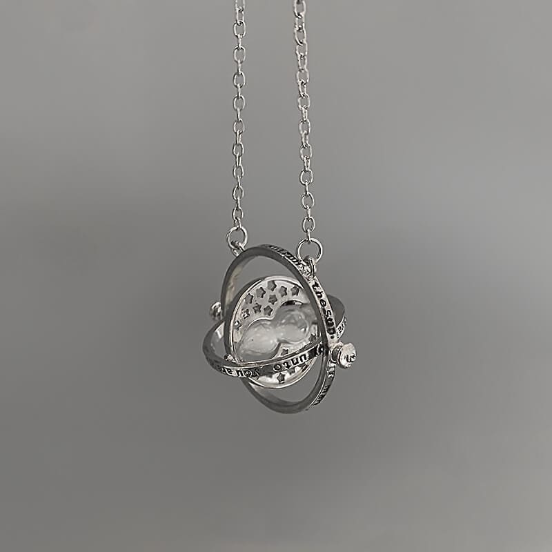 Rotating Planet Necklace - Silver - Necklaces