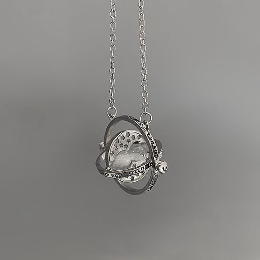 Rotating Planet Necklace - Silver - Necklaces