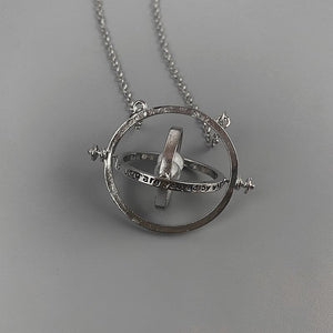 Rotating Planet Necklace - Silver - Necklaces