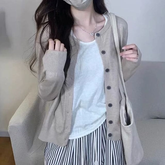 Round-Neck Light Cardigan