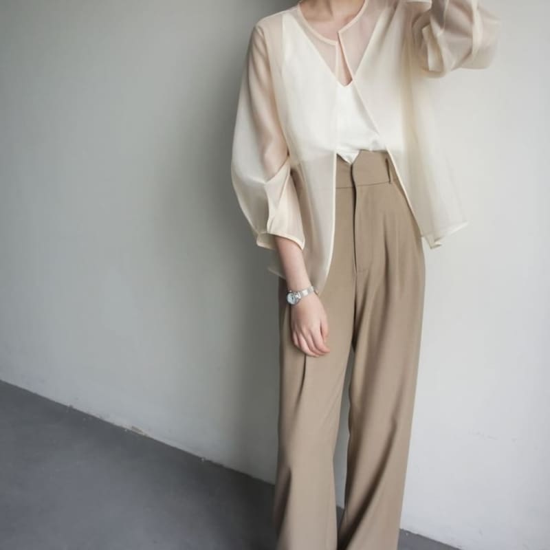 Round Neck Plain Open Front Jacket