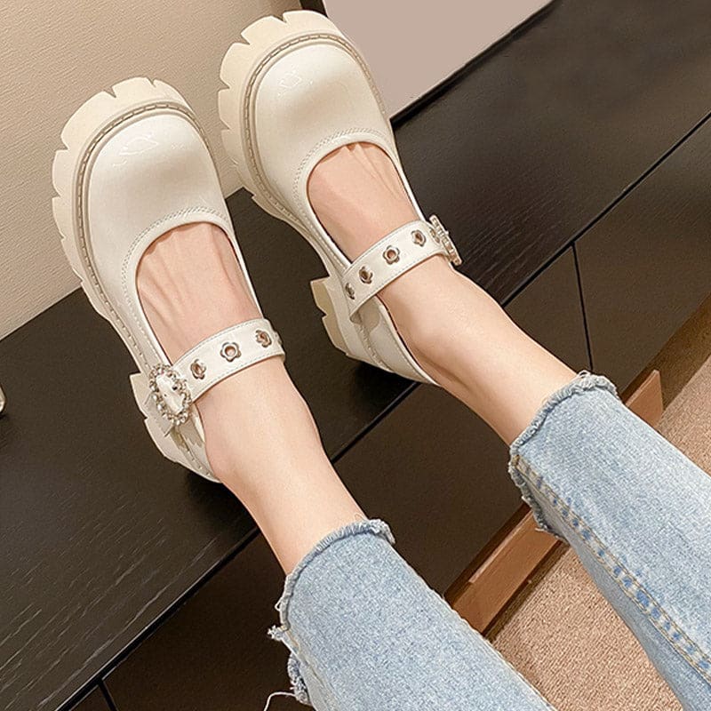 Round Toe Buckle Mary Janes Shoes