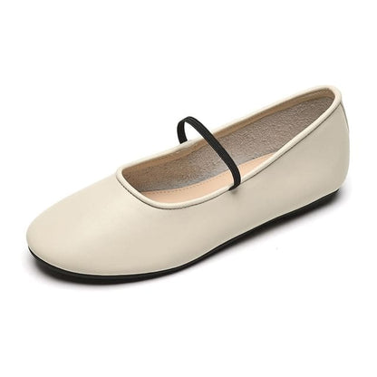 Round Toe Flats - Almond / 35