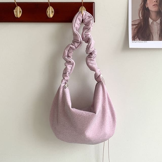 Ruched Hobo Bag - Pink / One SIze