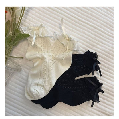 Ruffle Bow Short Socks