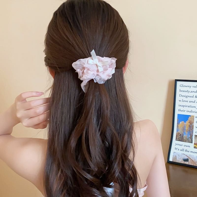 Ruffle Bowknot Scrunchie