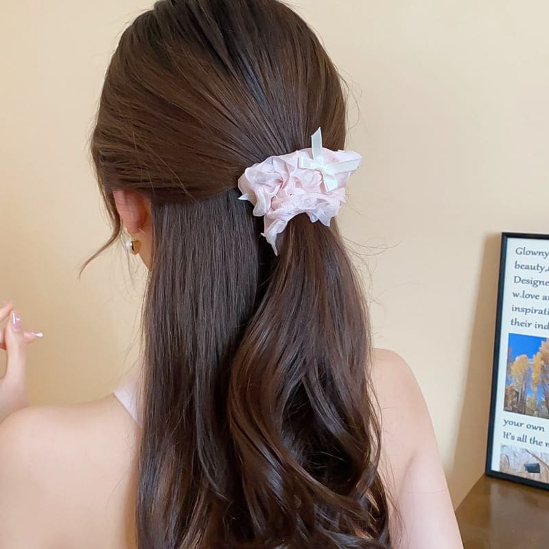 Ruffle Bowknot Scrunchie