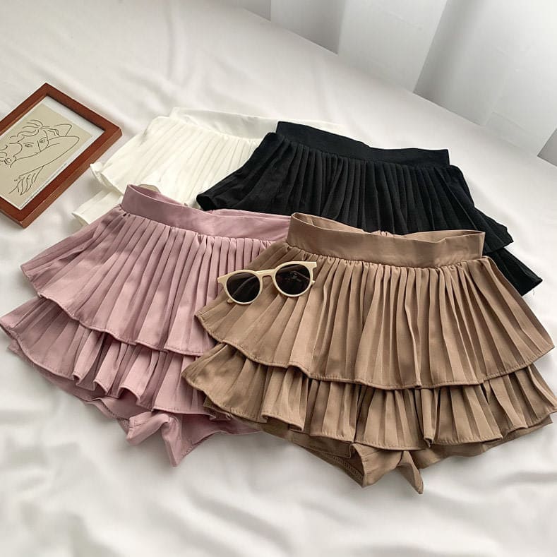 Ruffle Mini Short Skirt - Skirt