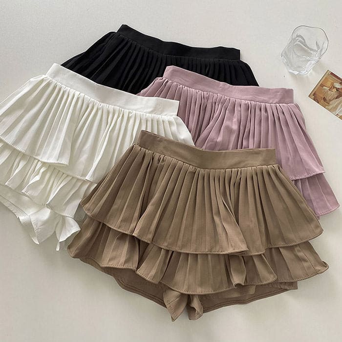 Ruffle Mini Short Skirt - Skirt