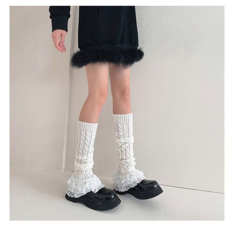 Ruffle Trim Leg Warmer