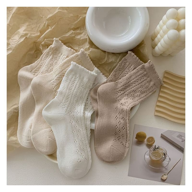 Ruffle Trim Socks Set