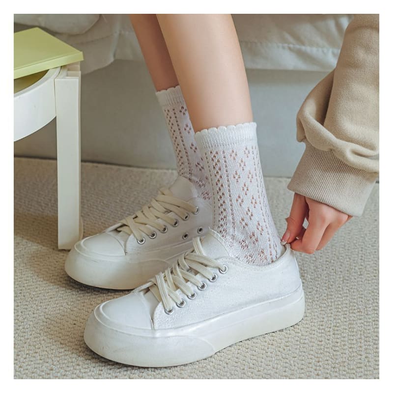 Ruffle Trim Socks Set