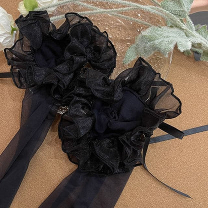 Ruffled Over - Black / One Size