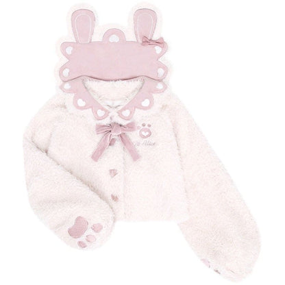 S/M Kawaii White Bear Furry Coat MM2281