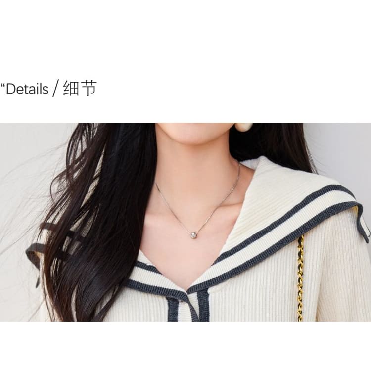 Sailor Collar Striped Cardigan