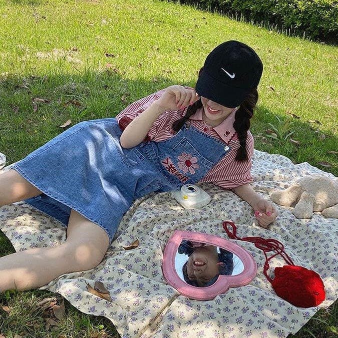 Sakura Embroidery Denim Shorts - Dress