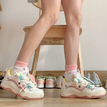 Sakura Pink Heart Casual Sneakers