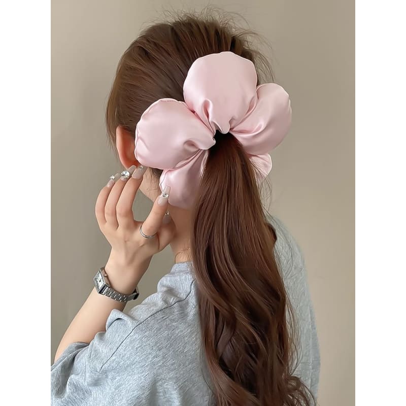 Satin Flower Scrunchie