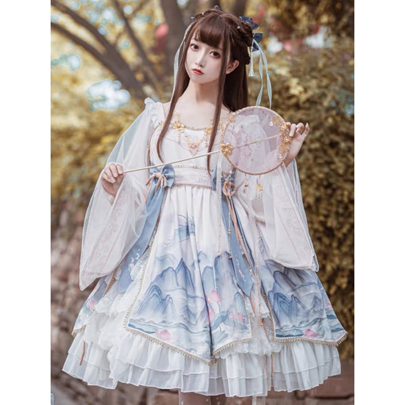 Scenic Tang Style Dress - S - Modern Hanfu