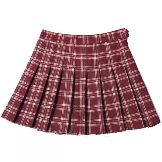 School Spirit Plaid Skirt - XS / Red/white - Skirt