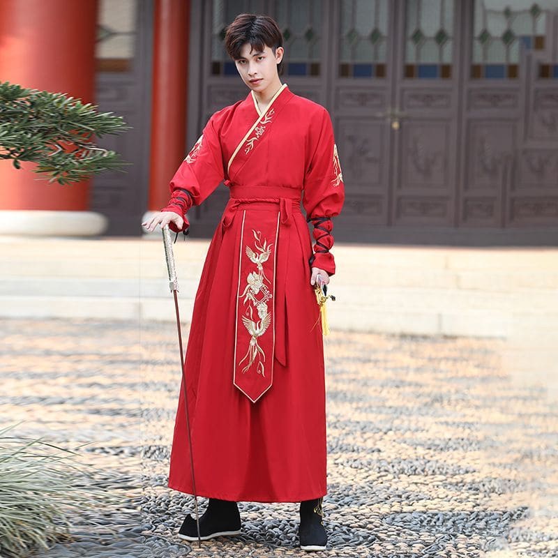 Set: Embroidered Hanfu Top + Skirt